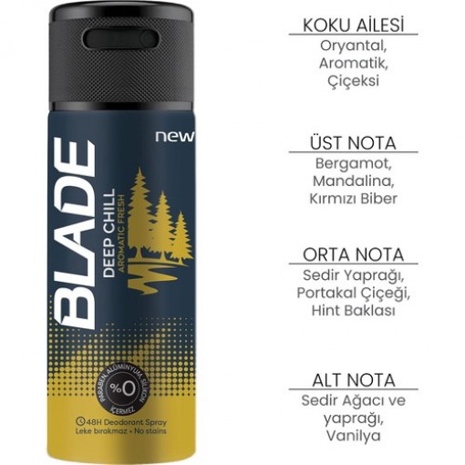 Blade Deep Chill Deodorant 3X150ML