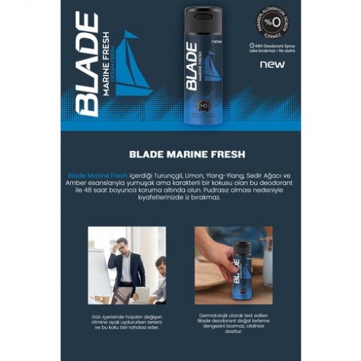 Blade Marine Fresh Deodorant 3x150ml