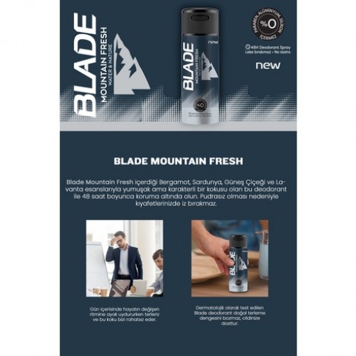 Blade Mountain Fresh Deodorant 3X150ML