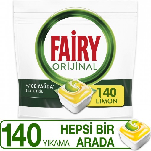 Fairy Hepsi Bir Arada Bulaşık Makinesi Deterjanı Tableti / Kapsülü Limon Kokulu 140 Yıkama